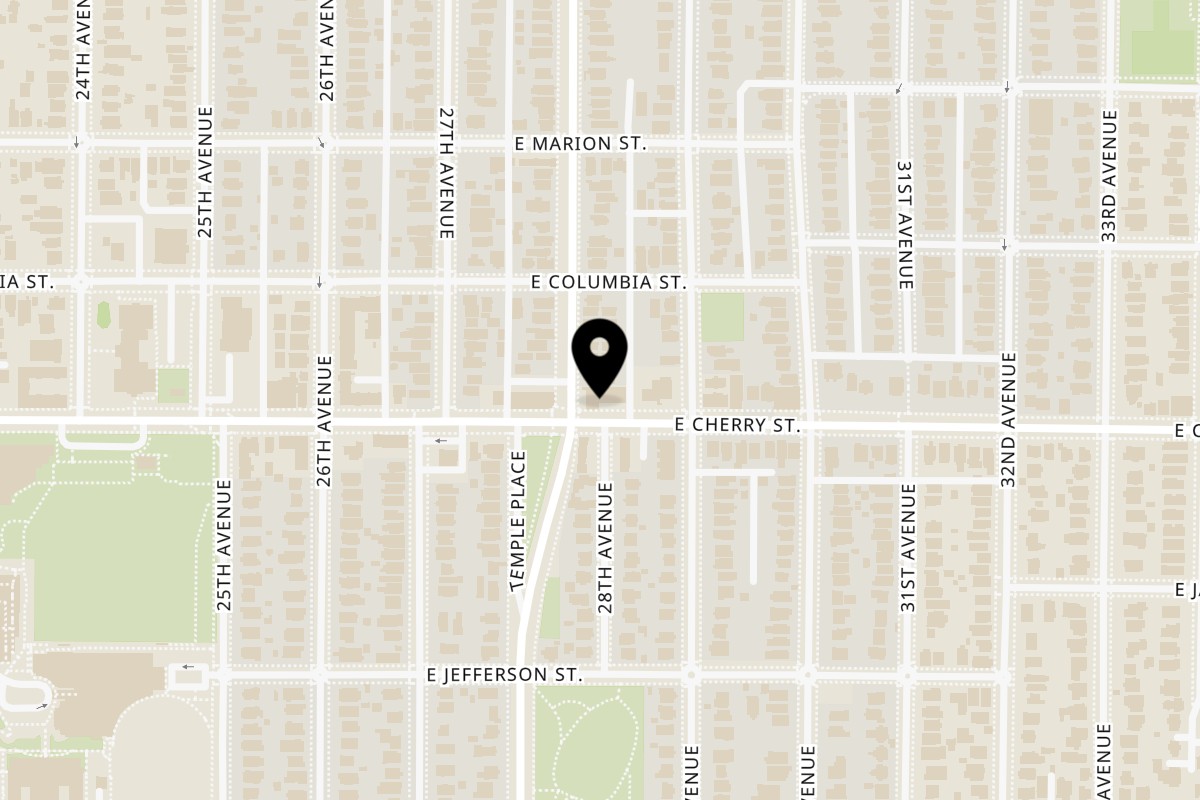 Map showing the location of Agelgil Ethiopian Restaurant Seattle on 2800 E Cherry St a in Seattle